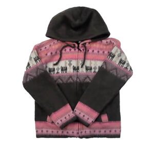 Aly Marka Girls Brown | Pink Cardigan size: 8 Years